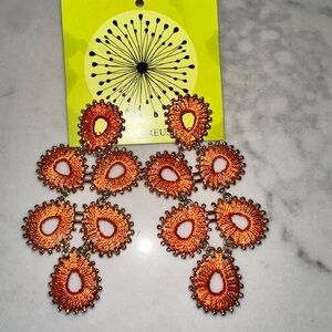 Elegant Orange Dangle Earrings